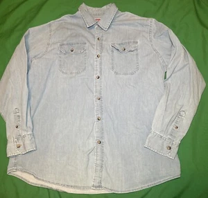 Wrangler Men's Shirt Flex Comfort Fit, Button-Up Denim, Two-Pocket, 100% Cotton - Picture 1 of 6