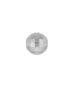 6mm 14K White Gold Mirror Faceted Beveled Diamond Cut Round Stringing Bead USA - Picture 1 of 3