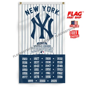 New York Yankees World Series Flag 3x5 Banner W Grommets FREE SHIPPING - Picture 1 of 9