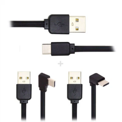 3pcs/lot 13cm USB 2.0 Type-A Male to USB-C Type-C Male Angled Data FPC Cable - Image 1 of 4