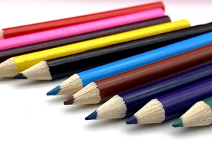 Colour Pencils Set of Ten Short Pencils no Box - Picture 1 of 7