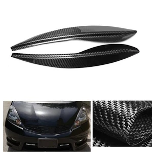 Car Headlight Eyelid Eyebrow Trim Fit For Honda Fit Jazz 2009-2012 Carbon Fiber - Bild 1 von 7