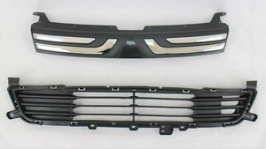 front Bumper center upper main Grille lower insert 2pc set fits 14-15 Outlander - Bild 1 von 7