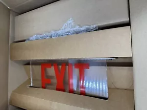 Cooper Lighting ES7170RC Hanging Clear Exit Sign Red Letters New Open Box - Picture 1 of 7