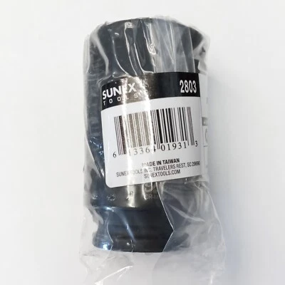 Sunex 2803 1/2" Drive 38mm Spindle Nut 6-Point Deep Impact Socket - Image 1 of 3