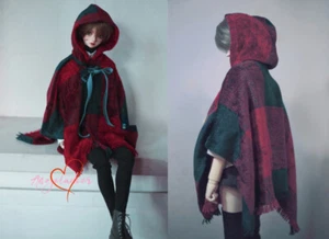 1/3 bambola zio BJD vestiti lana sbrinata mantello con cappuccio cardigan nappe fondo rosso - Foto 1 di 12