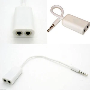 CABLE ADAPTADOR AUDIO JACK 3.5mm A DOBLE JACK HEMBRA SPLITTER AURICULARES IPHONE - Imagen 1 de 1