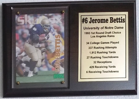 Notre Dame Jerome Bettis College Football Card Plaque Cover