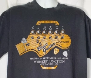 Vintage 1995 Blues Guitar Masters T-Shirt Whiskey Junction Minneapolis MN Gr. XL - Bild 1 von 10