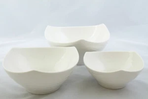 3er Set Schalen Schüssel creme weiß Porzellan Obstschale Dekoschale Müslischale - Bild 1 von 5