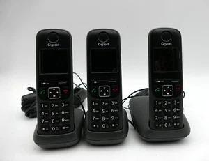 3x Gigaset A695 H + podstawa / telefon bezprzewodowy / telefony stacjonarne / czarny ^ - Zdjęcie 1 z 10