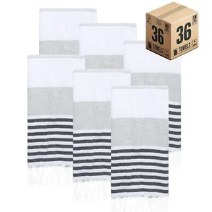 Turkish Beach Towel Bulk Case of 36 (38" x 71") Oversized, Quick-Dry, Sand-Free - Picture 1 of 86