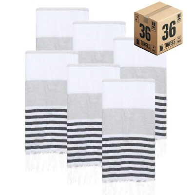 Turkish Beach Towel Bulk Case of 36 (38" x 71") Oversized, Quick-Dry, Sand-Free - Image 1 of 4