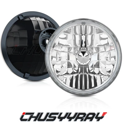 Para Dodge D100 D150 D200 D300 7" Stock Lente de Vidrio Faro Bombilla LED Faro Foto 1 de 4