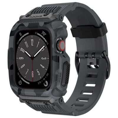 Correa militar iWatch + estuche resistente para Apple Watch Series 9 8 7 6 5 4 3 SE Foto 1 de 4