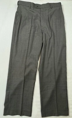 Pantalones de vestir Croft & Barrow de fácil cuidado frente plano para hombre 36x29 gris mezcla de lana NUEVO Foto 1 de 4