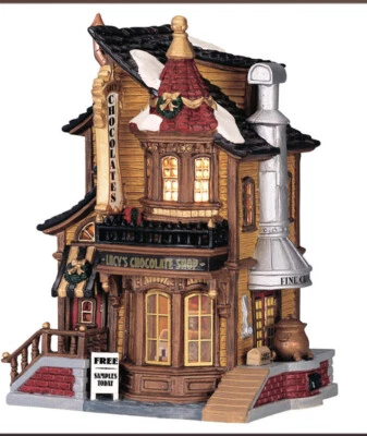 Lemax Lucy’s Chocolate Shop Holiday Village Train Lighted Building