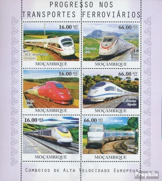 Estampillas Mozambique 2010 Mi 4186-4191 Hoja (completa. edición) MNH 2010 European S Foto 1 de 1