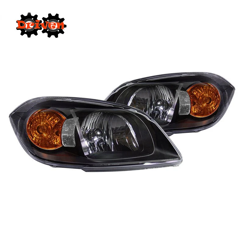 Faros negros ámbar lentes transparentes para Chevy Cobalt Pontiac Pursuit G5 05-10 Foto 1 de 1