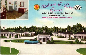 RICHMOND, VIRGINIA - ROBERT E. LEE ROADSIDE COURT - POSTAL DE LINO DE COLECCIÓN - Imagen 1 de 2