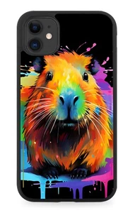 Colourful Capybara Face Rubber Phone Case Capybaras Graffiti Head Novelty DJ61 - Picture 1 of 2
