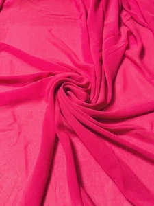 Solid Chiffon Fabric MAGENTA Polyester Dress Sheer 58'' Wide By the Yard - Picture 1 of 1