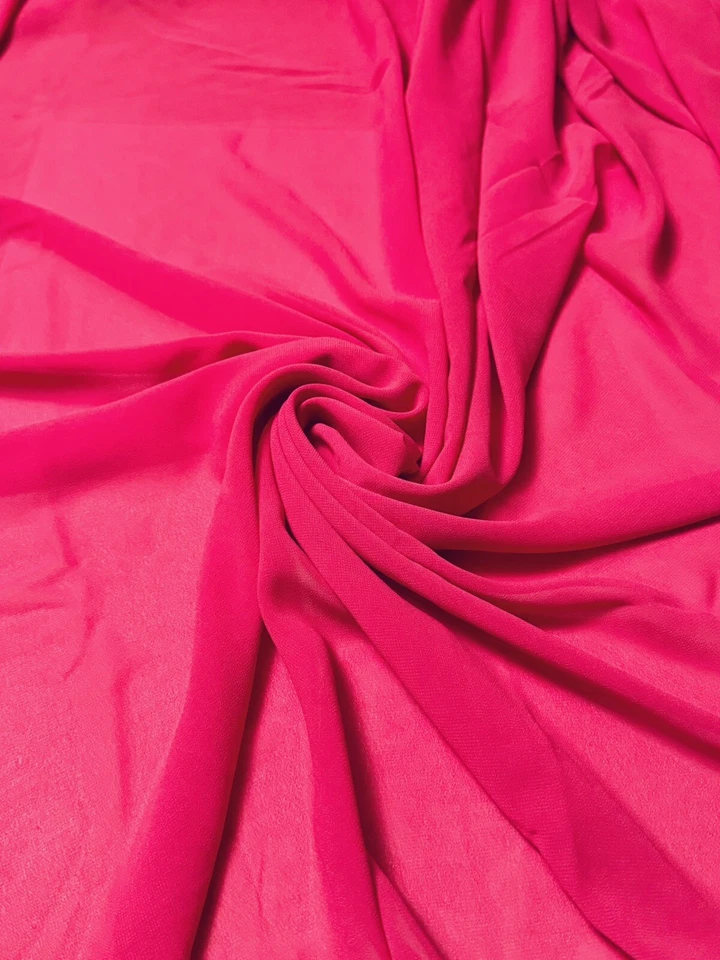 Solid Chiffon Fabric MAGENTA Polyester Dress Sheer 58'' Wide By the Yard - Image 1 of 1