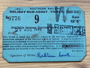 1949 Southern Railway Holiday Run-about Ticket 3rd Class