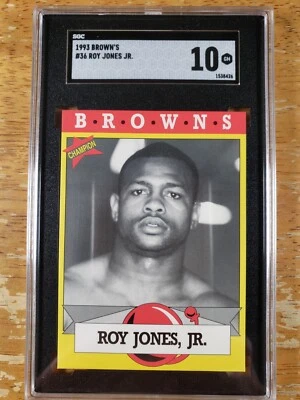 1993 Brown's - Roy Jones #36 RC ROOKIE - SGC 10 - RARE! - GOAT! - Pop 1 - Image 1 of 2