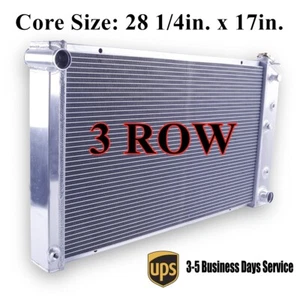 For 1968-1972 Pontiac GTO Lemans Chevelle Radiator 3 Row Aluminum CC161 1970 69 - Picture 1 of 8