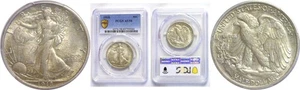 1918 50C Walking Liberty Half Dollar PCGS AU-58 - Picture 1 of 3
