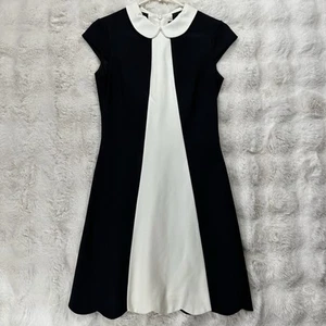 Karen Millen Dress Women's Size 4 Black And White Collard Mini - Picture 1 of 12