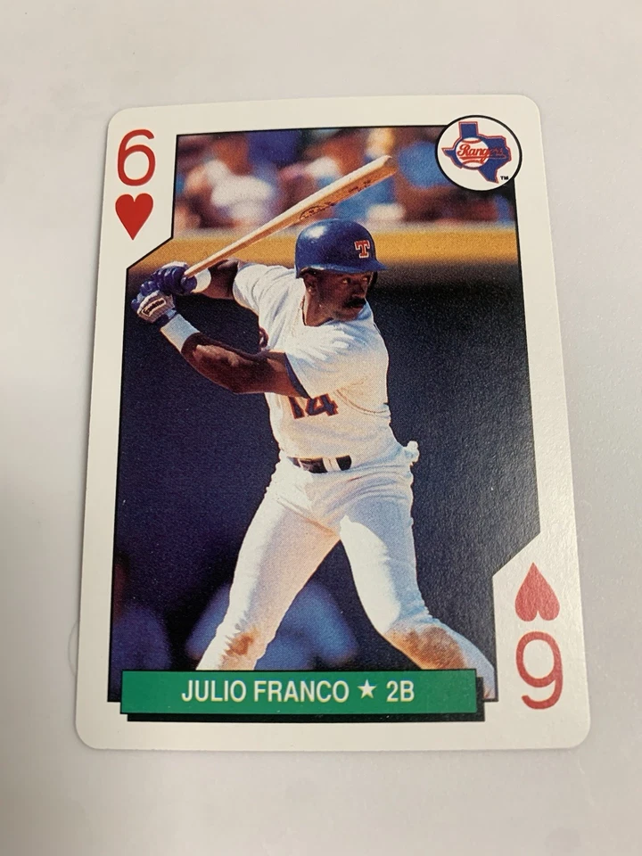 1991 Baseball Playing Cards Julio Franco Texas Rangers  - Image 1 of 1
