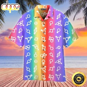 Pride Flag LGBT Gender Aloha Hawaiian Shirts For Men 038 For Women - Picture 1 of 5