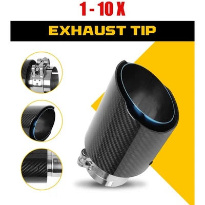 2,5"ID a 3,5"OD ponta silenciador de fibra de carbono tubo cauda garganta aço inoxidável 1-10X - Imagem 1 de 4