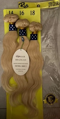 Onda corporal de cabello Remy 100 % virgen sin procesar Rio #613 14""16""18"" Foto 1 de 2