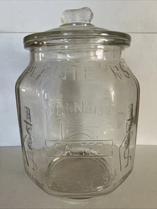 Vintage Pflanzgefäße Mr. Peanut groß 5 Cent Glas Vorratstheke Glas mit Erdnussdeckel - Bild 1 von 5
