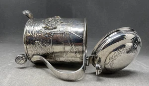 Vintage Becher Silberkrug Tankard Dänischer Bierkrug Deckelkrug - Bild 1 von 13