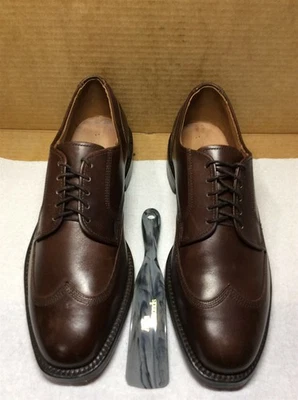 Allen Edmonds Kensington 7.5 D Brown Calf Austerity Brogue Derby Worn 1x - Image 1 of 4