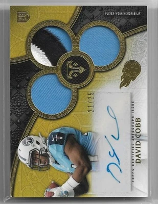 2015 Topps Triple Threads #145 David Cobb Gold 21/25 3 Color Patch - Image 1 of 2