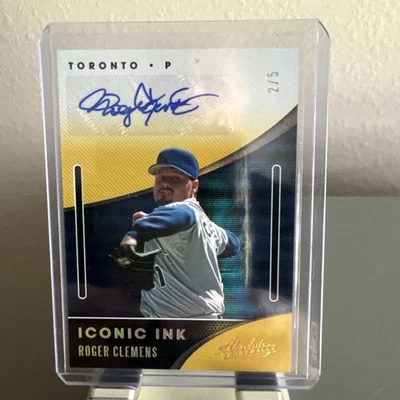 ROGER CLEMENS AUTO #d 2/5!! 2021 Panini Absolute Baseball Iconic Ink. SSP! - Image 1 of 3