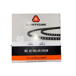 Catena a rulli County Line numero 40 10 piedi nuova scatola aperta NOS 1150044 TRC40-TS - Foto 1 di 4