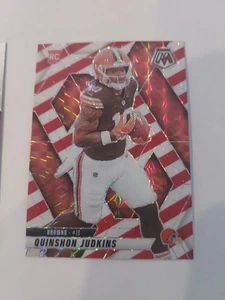 QUINSHON JUDKINS RED & WHITE STRIPE PRIZM ROOKIE SP 2025 PANINI MOSAIC #365 - Picture 1 of 10