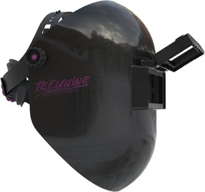 Black Flip Up Chopped Fiberglass Sugar Scoop Welding Helmet, Medium, - Picture 1 of 2
