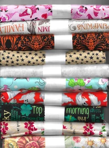 10 assorted cotton fabric fat quarters - Picture 1 of 6