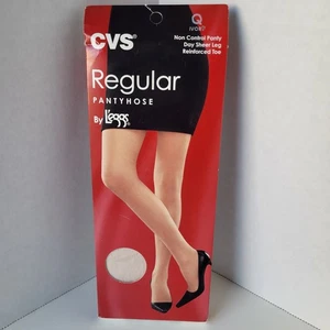 Collant nuovo con scatola vintage CVS regular di Leggs Day gamba trasparente avorio taglia Q taglie forti - Foto 1 di 2