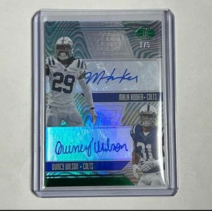 2017 Panini Illusions Rookie Dual Auto Green RD-WH Malik Hooker Quincy Wilson /5 - Picture 1 of 2