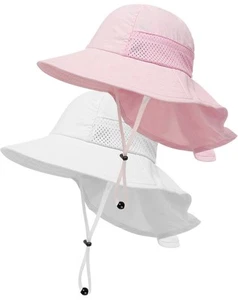 Kids Sun Hat UPF 50+ Adjustable for Boys & Girls, with Bucket Wide Brim - NWT - Picture 1 of 8