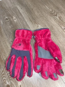 The North Face Schnee Ski Snowboard Handschuhe Jugend Gr. Large rosa grau Plüsch - Bild 1 von 3