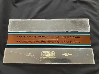 NEW Vintage Koh-I-Noor RAPIDOGUIDE Rapidograph Guide  3033 5/16" letter height - Image 1 of 4